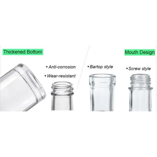 500ml 1 Liter Glass Liquor Bottles For Spirit Liquor Beverages