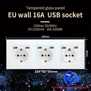 EU Standard USB Wall Socket 3500W Electric Sockets With Usb Mounting Bottom Box