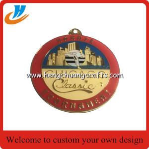 Buy cheap Custom Chicago tournament metal medals,engraved die casting soft enamel metal medals with epoxy from wholesalers