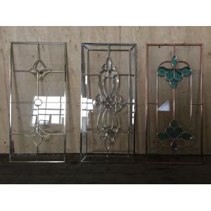 China Single decorative leaded glass for cabinet door with electroplating technology 1000*300MM on sale