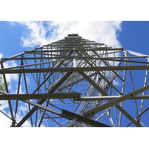 Q235B / Q345B Steel Electric Power Line Towers , Painted Communication Tower