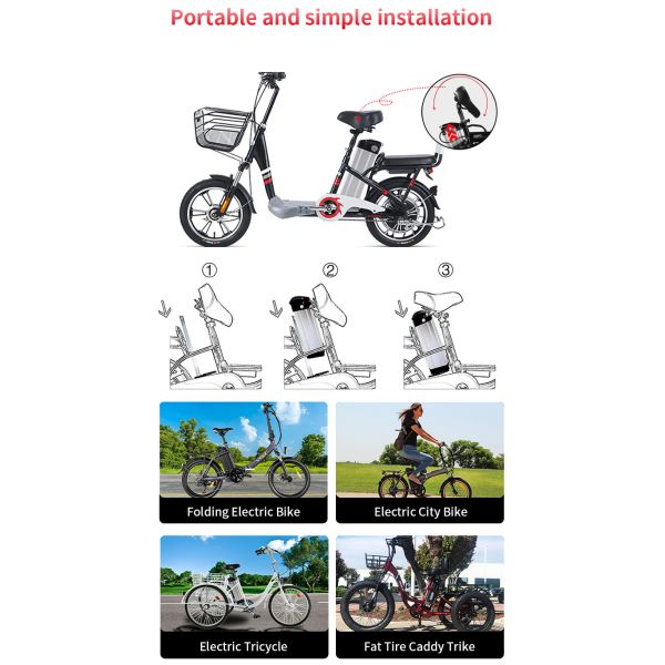 Deep Cycle 48V 17.5Ah Electric Bicycle Battery Pack For Electric Bike