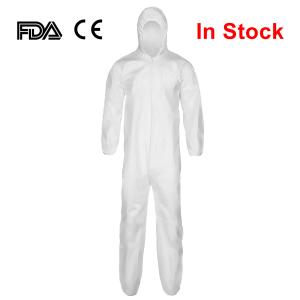 Buy cheap Long Front Zipper Disposable Protective Suit Elastic Waistband Cuffs Isolation from wholesalers