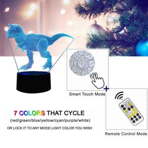 High End 3d Led Desk Lamp / 4.5-5V 3D Dinosaur Lamp For Kids 7 Colors