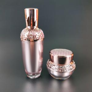 Buy cheap Pink PMMA Acrylic Refillable Pump Bottle With Smooth Cap 100ml from wholesalers