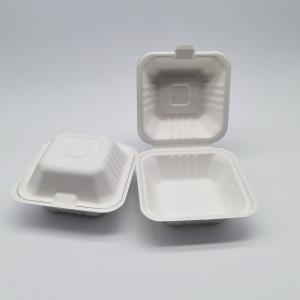 Buy cheap 6 Inch Biodegradable Take Out Containers , White Biodegradable Clamshell Packaging from wholesalers