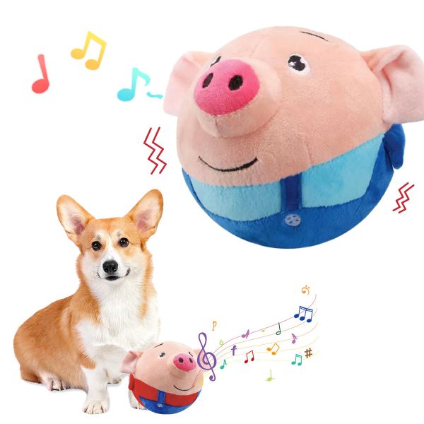 Buy cheap Dog Plush Toy Funny Pig Electronic Interactive Pet Bouncing Balls Active Moving Squeaky from wholesalers