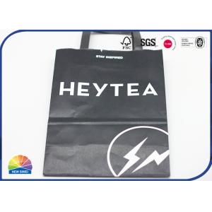 4C printing Kraft Shopping Paper Bags With Handle Customized Eco Friendly