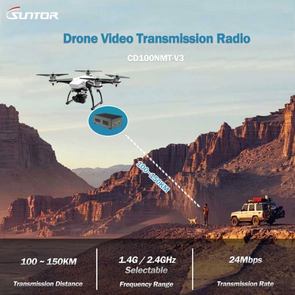 Buy cheap CD100NMT Long-range COFDM Transmitter for UAV/ Drone, Dual-Antenna MIMO Design, Up to 150 km from wholesalers