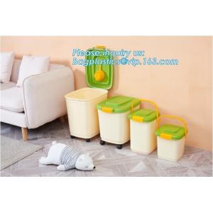 Buy cheap Promotion Plastic airtight lid Pet Food Storage Container, 40L /15KG Large Rectangle Shape Plastic PET Dog Food Containe from wholesalers