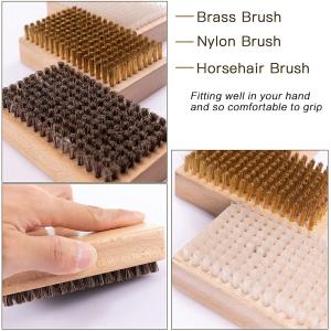 3 Piece Ski Wax Brush Kit Snowboards Rectangular 1cm Bristles