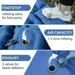 Double Sleeping Pad Camping, Camping Self Inflating 4" Extra-Thick Camping Pad 2