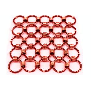 Metal Mesh Drapery / Brass Wire Ring Mesh Curtain Conect With 8mm Circle Dia