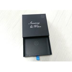 Buy cheap Ribbon Pulling Square Cardboard Paper Gift Box Black Drawer Shaped from wholesalers