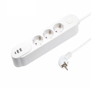 Buy cheap European Standard Socket with Multiple Portable Socket Outlet USB Type A/C Shutters Switch 0.8M Cable Length H05VV-F 3G1.5mm2 Wiring from wholesalers