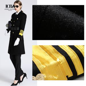 Unisex Woolen Jacket Captain Long Woolen Coat Nizi British Navy Thickened Winter