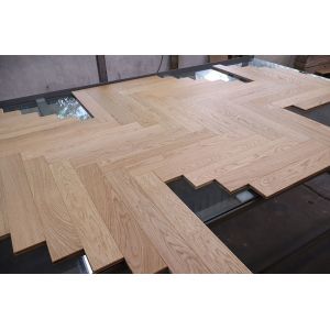 Buy cheap White Oak Herringbone Parquet Flooring with Matt 5-10% Finish and 25 Years Residential Warranty from wholesalers
