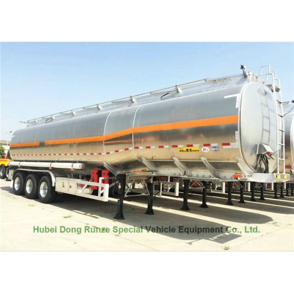 Quality 42m3 Aluminum Oil Tanker Semi Trailer 3Axles For Diesel ,Oil , Gasoline, Kerosene Transport 40Ton for sale