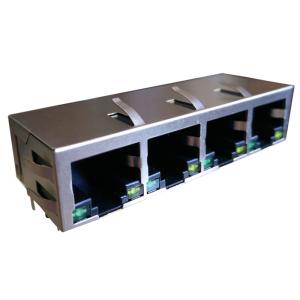 Buy cheap ARJM14A1-805-BA-CW2 Quad Port 1x4 RJ45 Jack With LEDs 2.5G Base-T Integrated from wholesalers