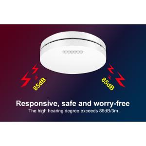 Buy cheap Pure White Round Shape Fire Alarm Smoke Alarm Detector With ABS Fireproof Materia from wholesalers