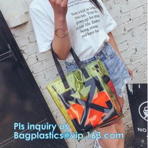 Buy cheap Bow Handle Hanger Zipper Lock Cosmetic Pvc Bag With k, handle bag gift clear vinyl plastic packaging zipper bags w from wholesalers