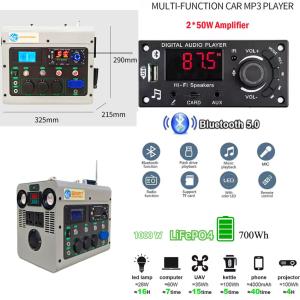 Buy cheap 1000 Watts Hand Crank Generator Multimedia Player Power Bank Outdoor Manual Dynamo Emergency Light from wholesalers