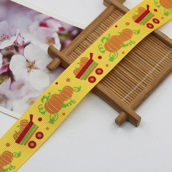 bat ghost witch pumpkin pattern halloween holiday grosgrain webbing printed