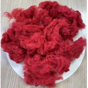 Buy cheap non siliconized Dope Dyed Polyester Fiber 1.5D 38mm Bright Red from wholesalers