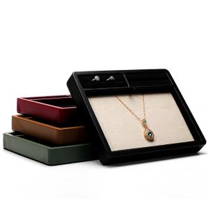 Buy cheap Multi-Compartments PU Leather Jewelry Display Plate for Ring Pendant Ear Studs from wholesalers