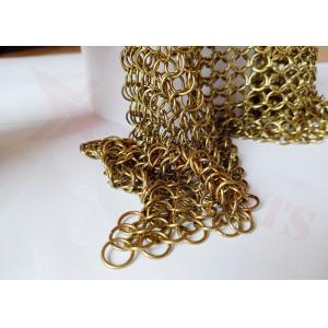Buy cheap Custom Chainmail Stainless Steel Mesh Curtain 1.0x8mm With Brass Colors from wholesalers