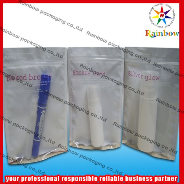 Quality stand up comestic packaging bag with zipper for sale