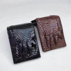 Buy cheap Exotic Real Crocodile Claw Skin Men's Short Bifold Wallet Card Holders Genuine Alligator Paw Leather Male Small Wallet product