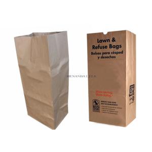 Buy cheap Large Brown 4ply Paper Lawn And Leaf Bags Poly Lined Wet Waste Paper Refuse Bags from wholesalers