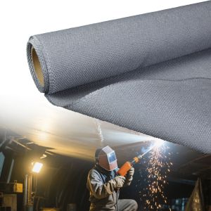 Fireproof PU Coated Fiberglass Fabric 460 g/sqm 0.41 mm Thickness with 1m to 1