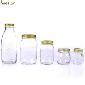 Buy cheap Carved Flower Honey Glass Jar And Spoon Transparent Honey Container from wholesalers