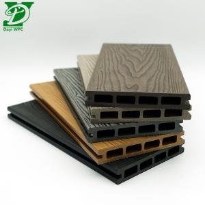 3D Embossed WPC Hollow Decking Outdoor Flooring