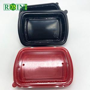 Buy cheap Rectangular Plastic Disposable Food Containers Thermoformed With Cover from wholesalers