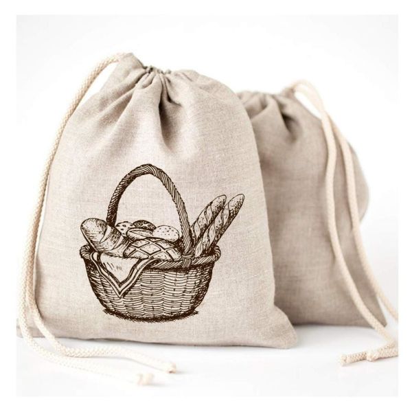Buy cheap Natural Reusable Food Safe Linen Bread Drawstring Storage Bag from wholesalers