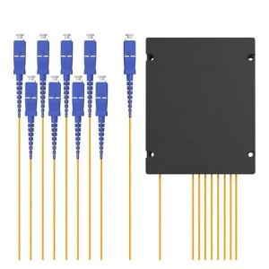 1x16 PLC Fiber Optic Splitter in FTTX Plastic Box with SC LC FC ST APC UPC PC