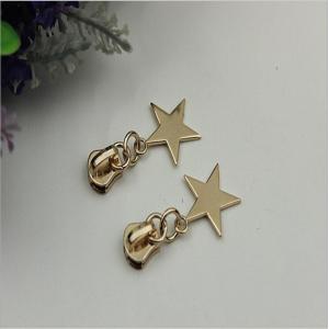 Buy cheap Customized zinc alloy light gold purses 5# stars pattern zipper puller with slider from wholesalers