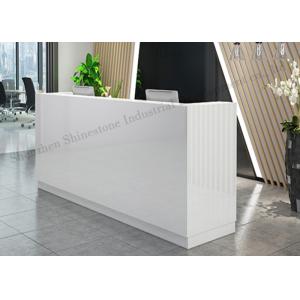 Flame Retardancy Solid Surface Reception Desk White L Shaped Reception Desk