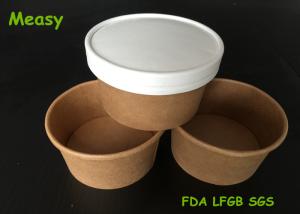 Buy cheap Insulated 8oz Kraft Thick Paper Soup Bowl With Non vented Paper Lid product