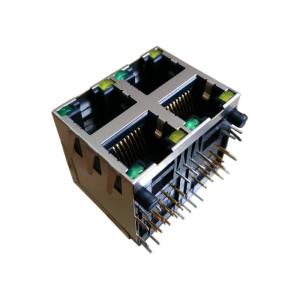 Buy cheap XRJD-S-22-8-8-1 Stacked RJ45 Modular Jack , 10/100 Base-T 2x2 Port 8p8c from wholesalers