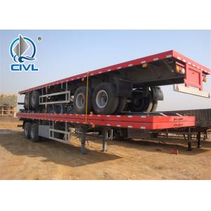 Buy cheap Flatbed Transport Semi Trailer Trucks 2 Axle Four Double Container Trailer from wholesalers