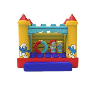 Buy cheap Smurfs Inflatable Jumping Castle With Pillars And Circle Ring from wholesalers