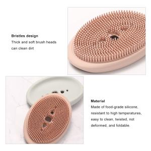 Silicone Soap Dish Brush With Drain, Soap Holder Soap Box Shower Dish Soft