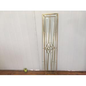Internal Half Glazed Beveled Edge Glass Brass Nickel Patina Available