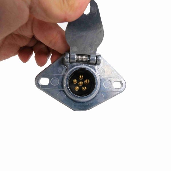 Buy cheap Round USA Trailer Plug 6 Pole Trailer Socket Connector Silver Color from wholesalers