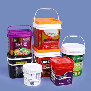 Buy cheap 1L 2L 3L 4L 5L Empty Plastic Paint Bucket With Lids For Industrial Pail With White Lid from wholesalers