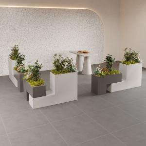 Buy cheap European style square stackable planter white metal flower pot from wholesalers